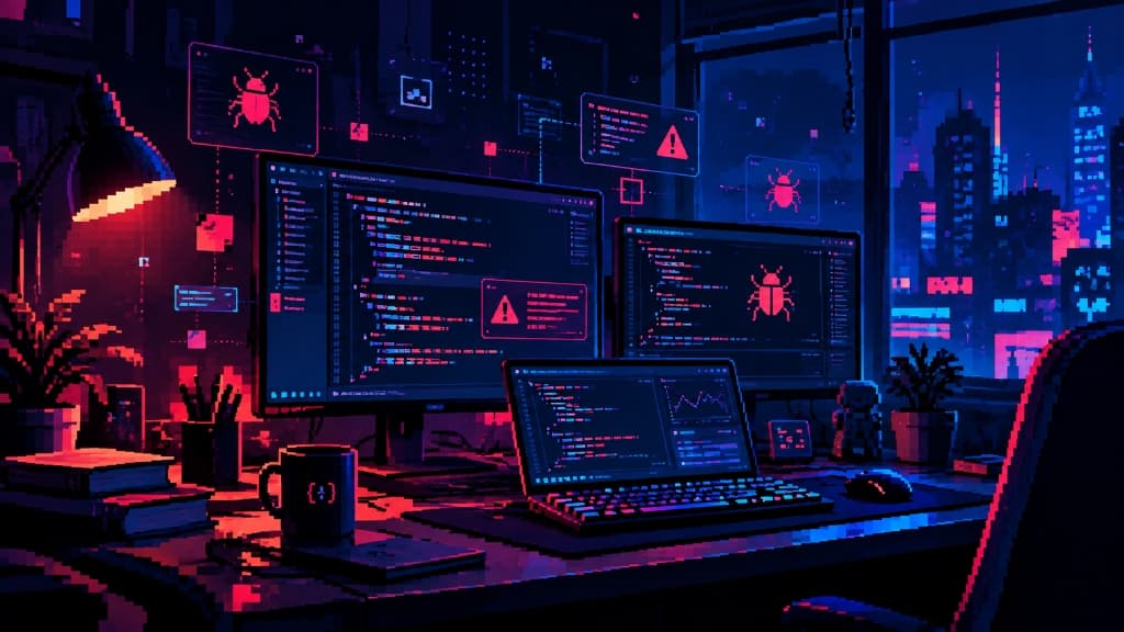 DevArena cyberpunk security workspace